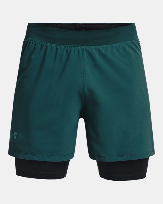 Men's UA Iso-Chill Run 2-in-1 Shorts, Green, pdpMainDesktop image number 6